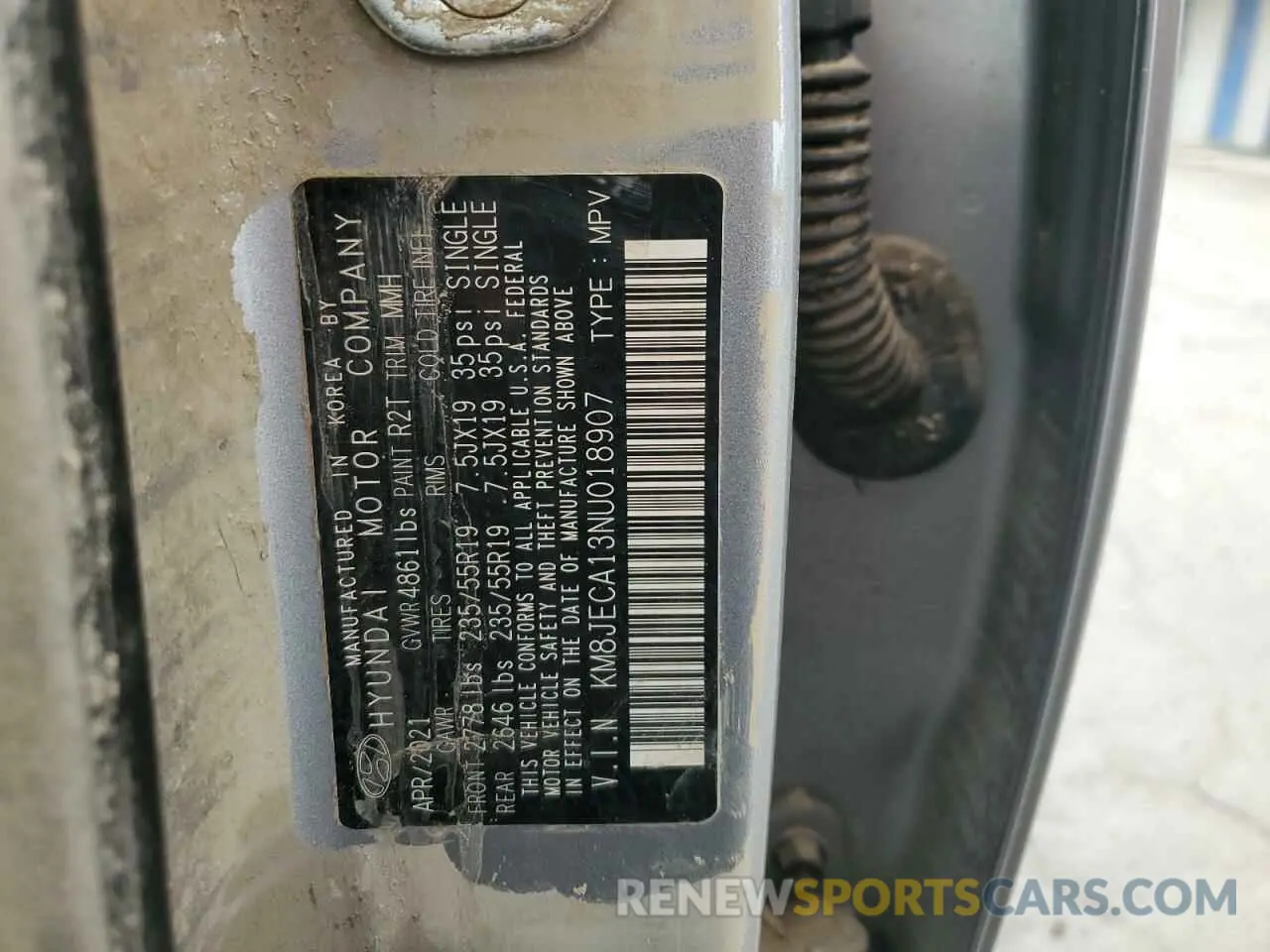 14 Photograph of a damaged car KM8JECA13NU018907 HYUNDAI TUCSON 2022