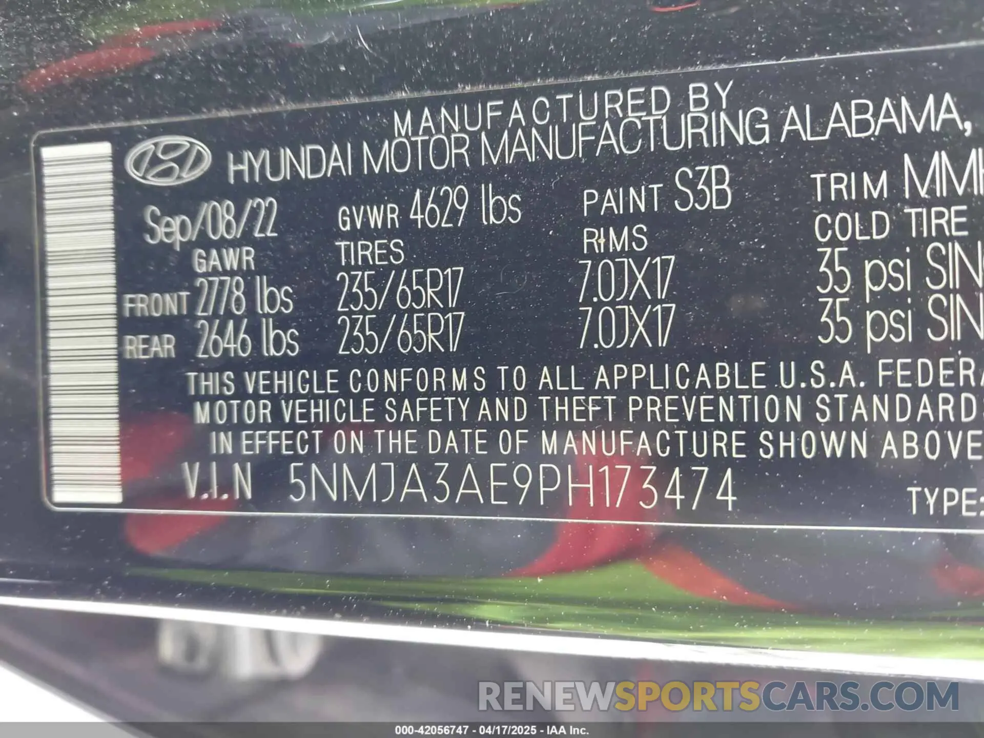 9 Photograph of a damaged car 5NMJA3AE9PH173474 HYUNDAI TUCSON 2023