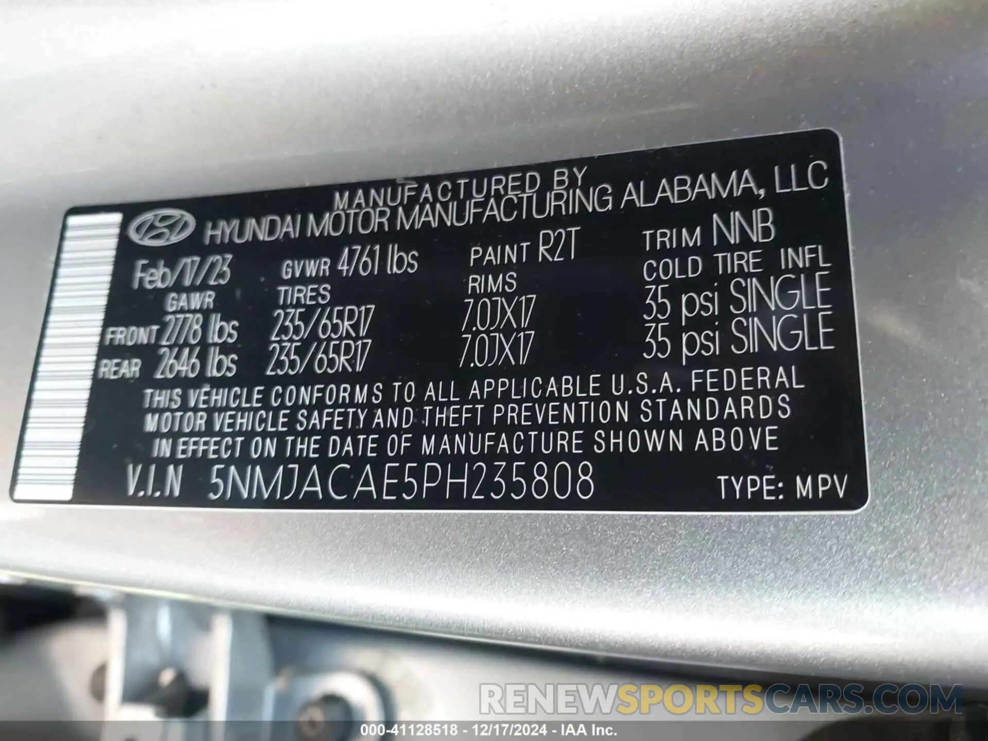 9 Photograph of a damaged car 5NMJACAE5PH235808 HYUNDAI TUCSON 2023