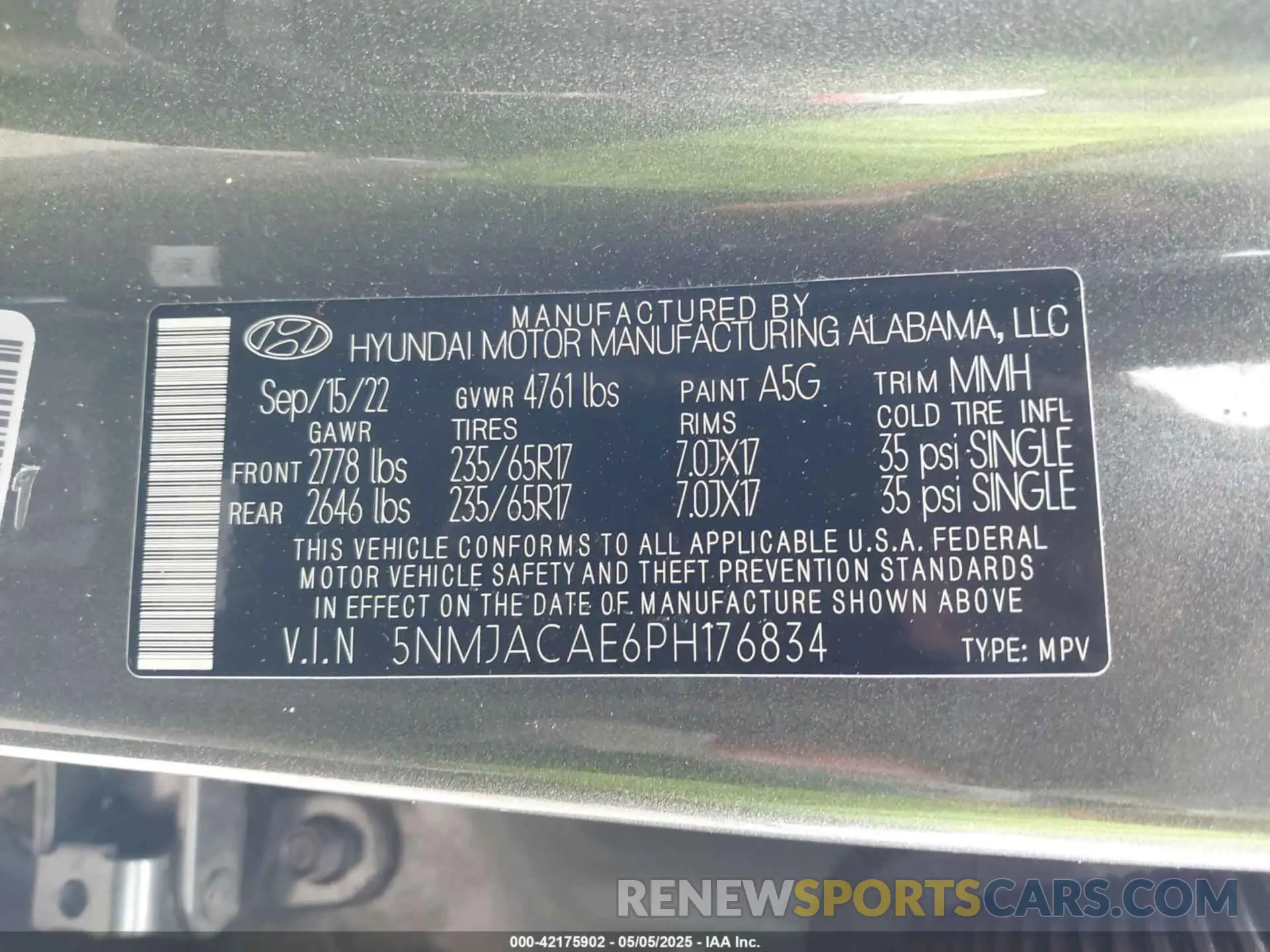 9 Photograph of a damaged car 5NMJACAE6PH176834 HYUNDAI TUCSON 2023