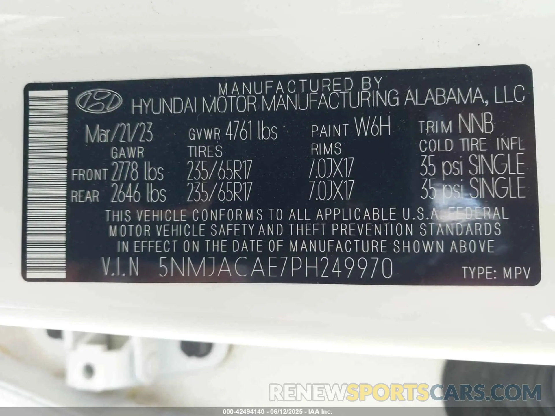 9 Photograph of a damaged car 5NMJACAE7PH249970 HYUNDAI TUCSON 2023