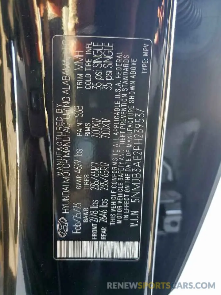 13 Photograph of a damaged car 5NMJB3AE2PH239537 HYUNDAI TUCSON 2023