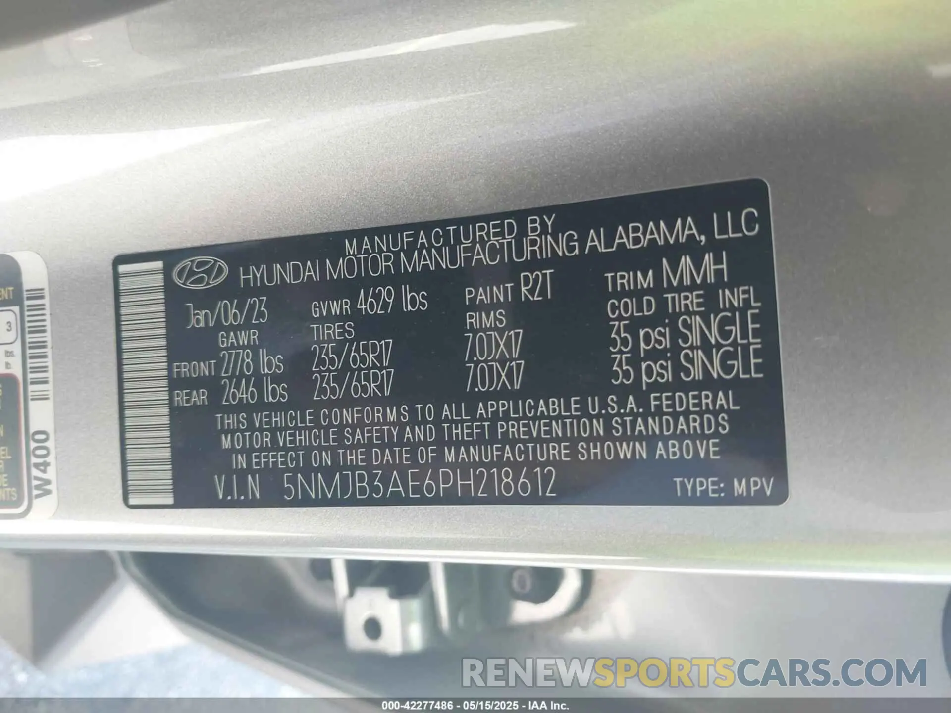 9 Photograph of a damaged car 5NMJB3AE6PH218612 HYUNDAI TUCSON 2023
