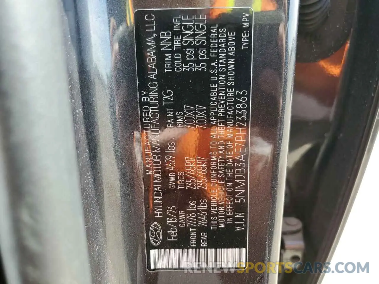 12 Photograph of a damaged car 5NMJB3AE7PH233863 HYUNDAI TUCSON 2023