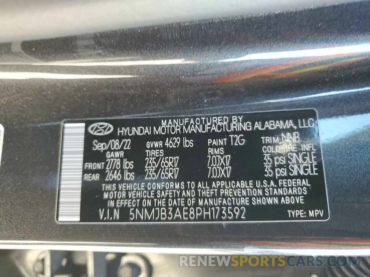 13 Photograph of a damaged car 5NMJB3AE8PH173592 HYUNDAI TUCSON 2023