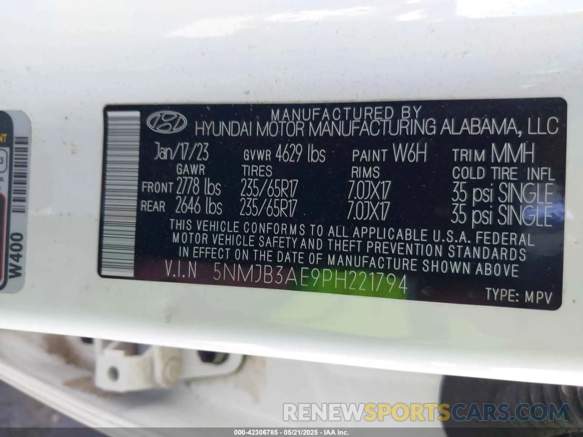 9 Photograph of a damaged car 5NMJB3AE9PH221794 HYUNDAI TUCSON 2023