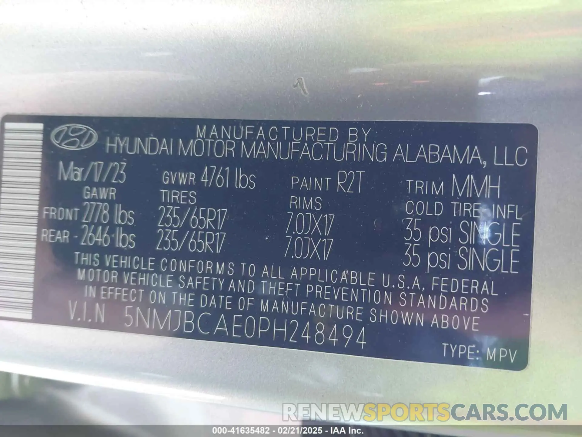 9 Photograph of a damaged car 5NMJBCAE0PH248494 HYUNDAI TUCSON 2023