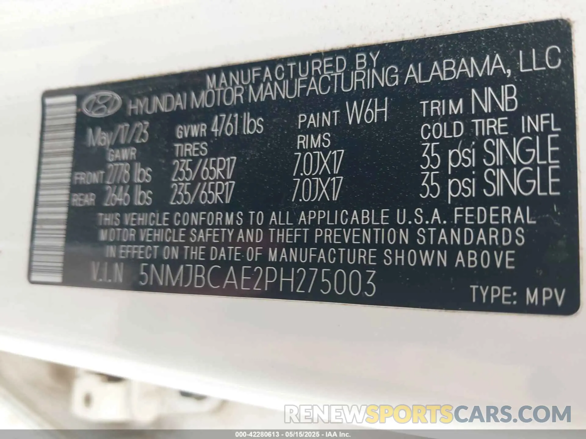 9 Photograph of a damaged car 5NMJBCAE2PH275003 HYUNDAI TUCSON 2023