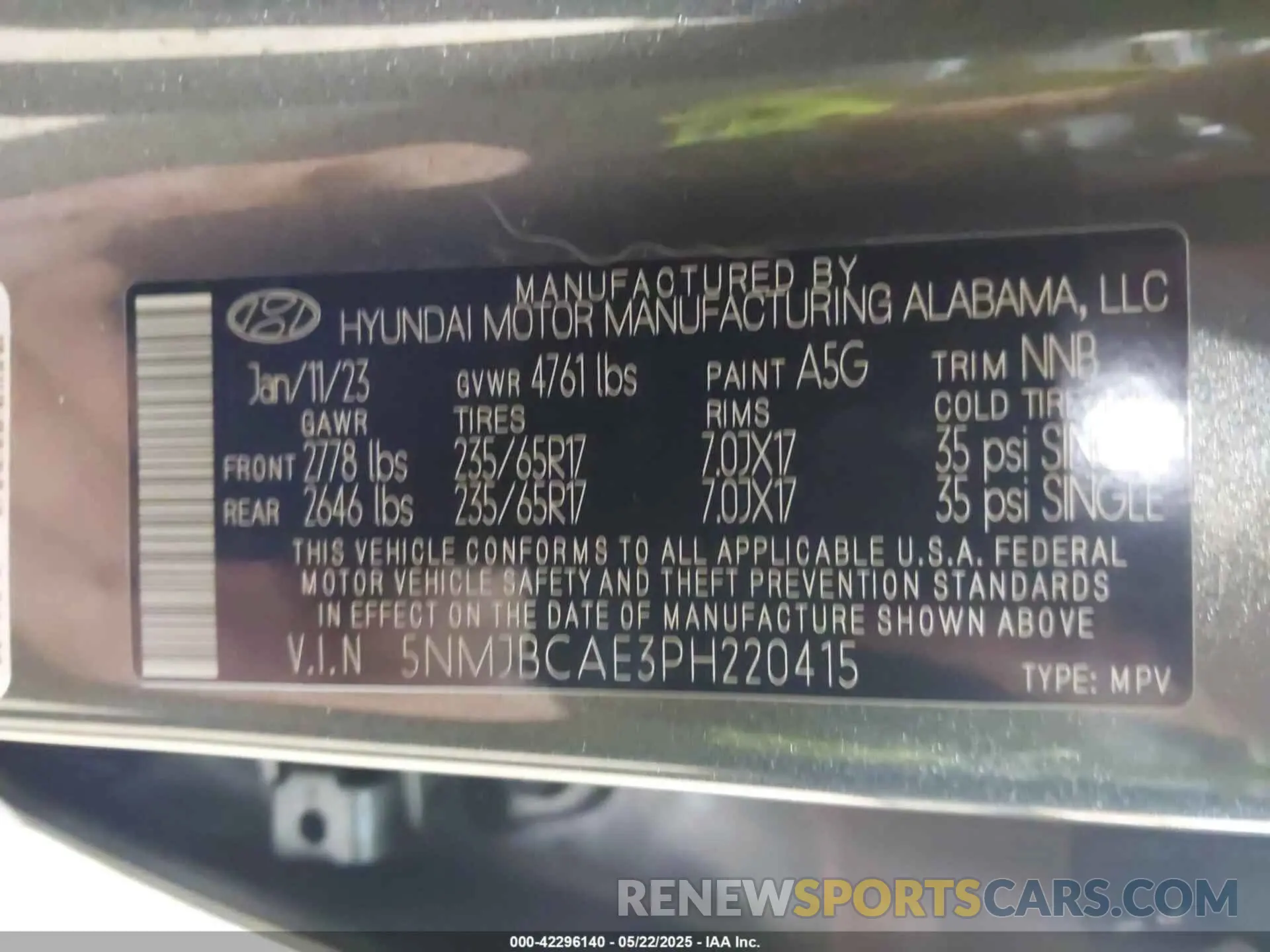 9 Photograph of a damaged car 5NMJBCAE3PH220415 HYUNDAI TUCSON 2023