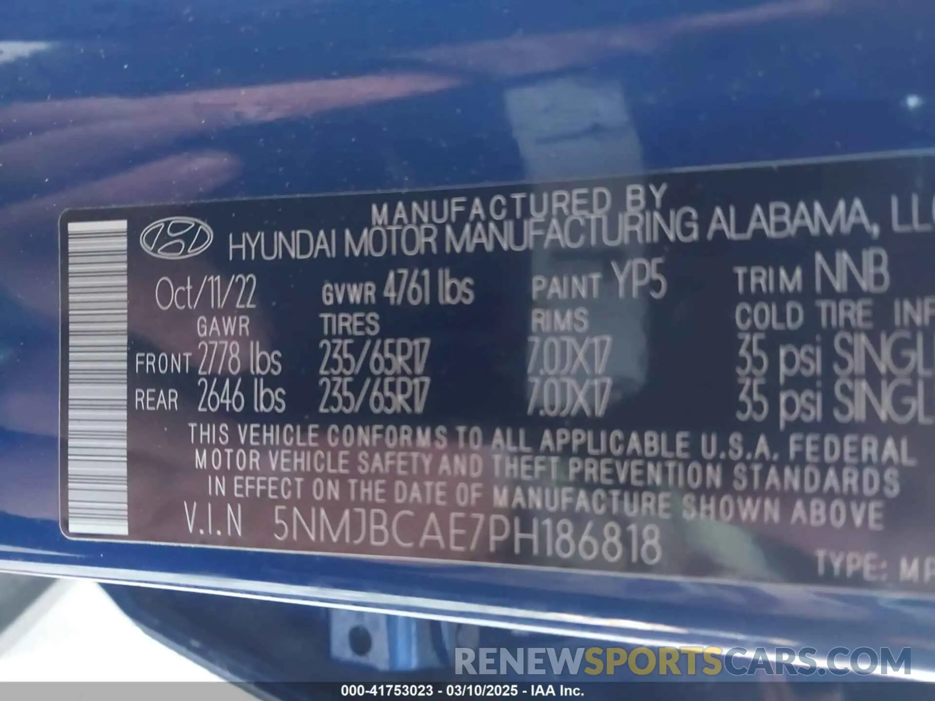 9 Photograph of a damaged car 5NMJBCAE7PH186818 HYUNDAI TUCSON 2023