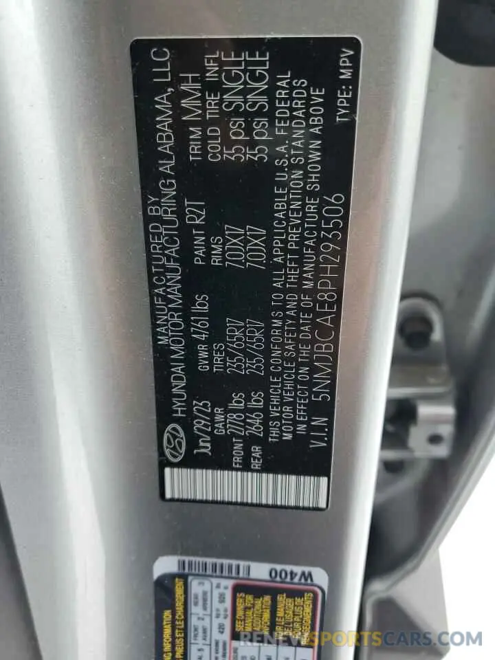 13 Photograph of a damaged car 5NMJBCAE8PH293506 HYUNDAI TUCSON 2023