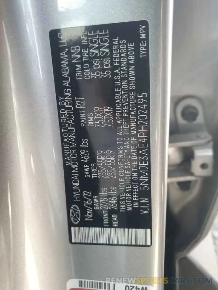 13 Photograph of a damaged car 5NMJE3AE4PH202495 HYUNDAI TUCSON 2023