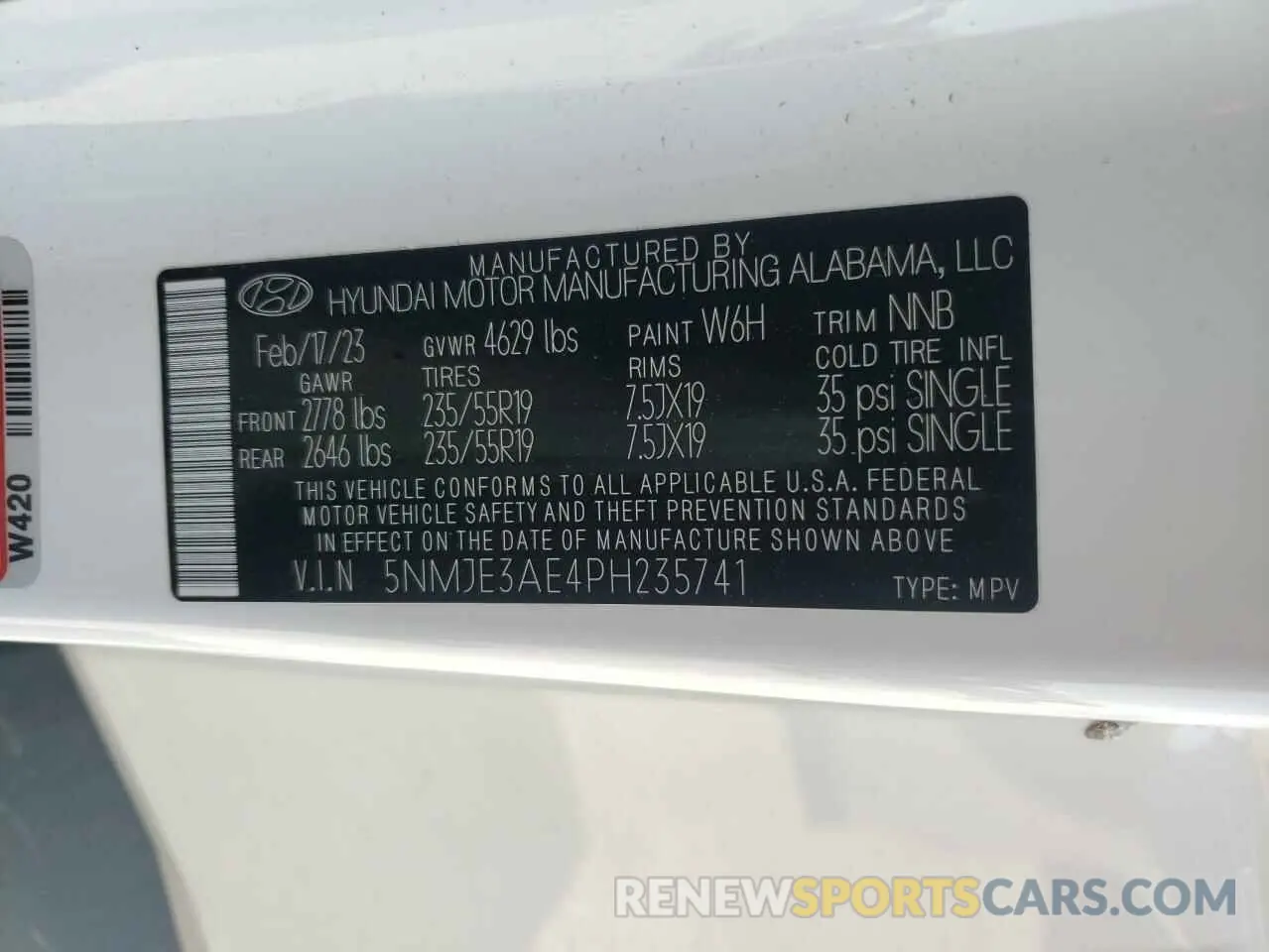 15 Photograph of a damaged car 5NMJE3AE4PH235741 HYUNDAI TUCSON 2023