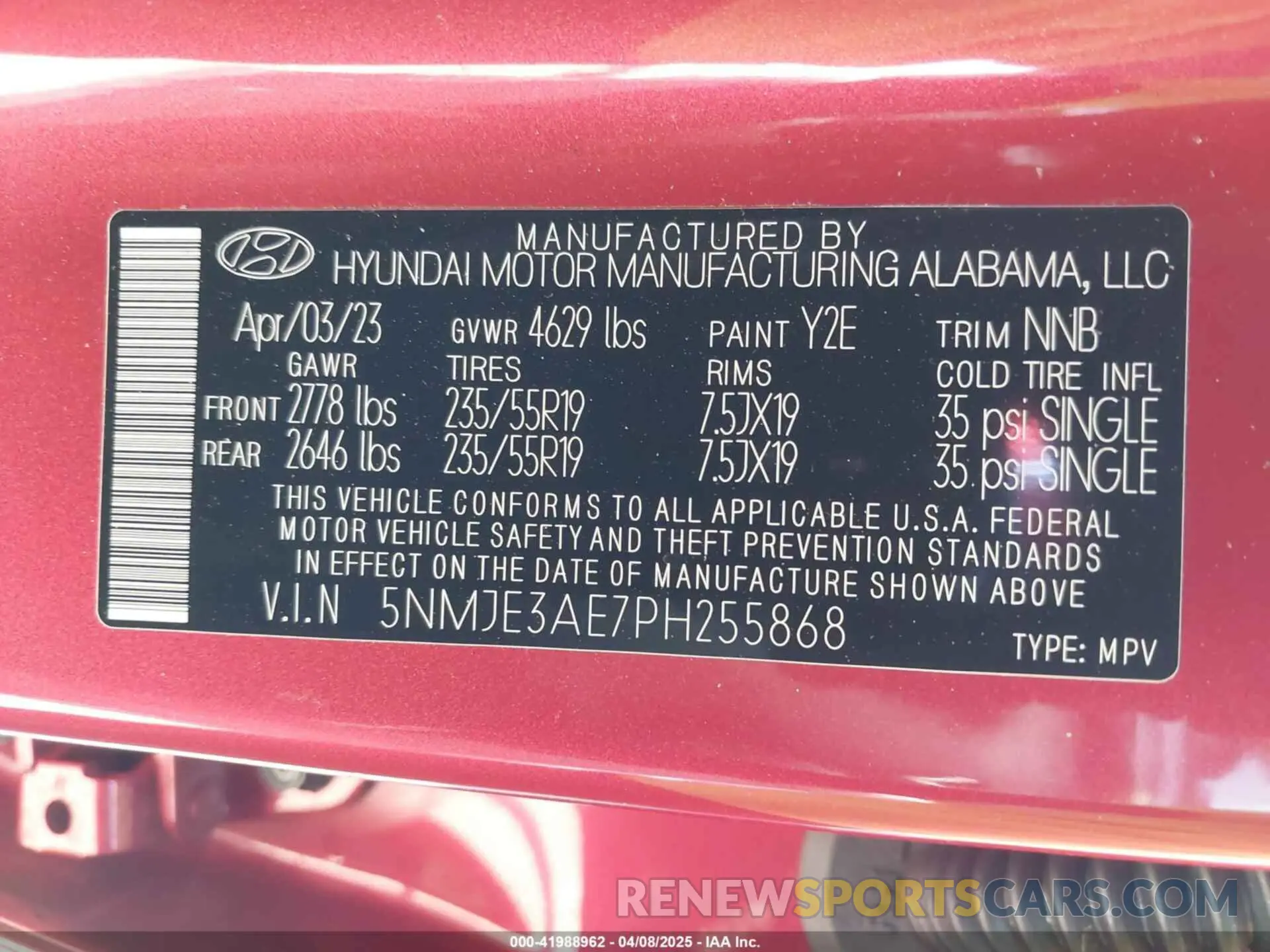 9 Photograph of a damaged car 5NMJE3AE7PH255868 HYUNDAI TUCSON 2023