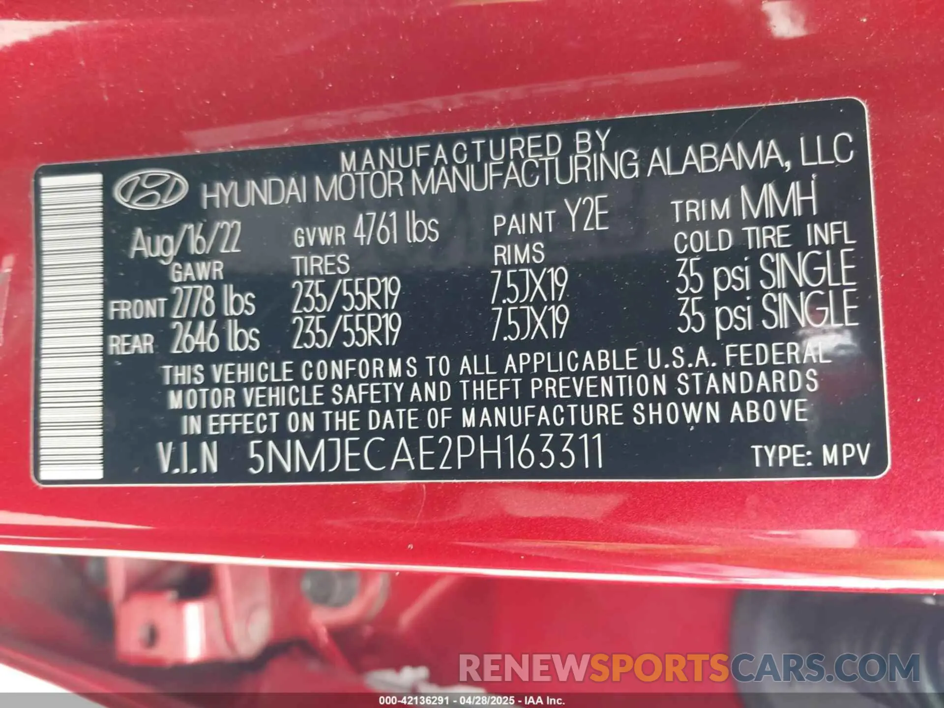 9 Photograph of a damaged car 5NMJECAE2PH163311 HYUNDAI TUCSON 2023