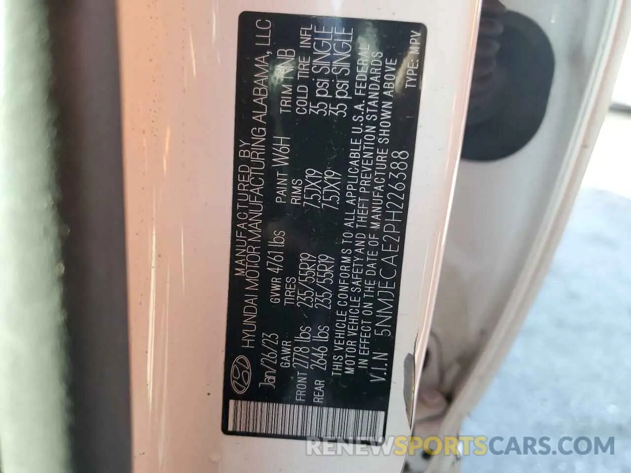 13 Photograph of a damaged car 5NMJECAE2PH226388 HYUNDAI TUCSON 2023