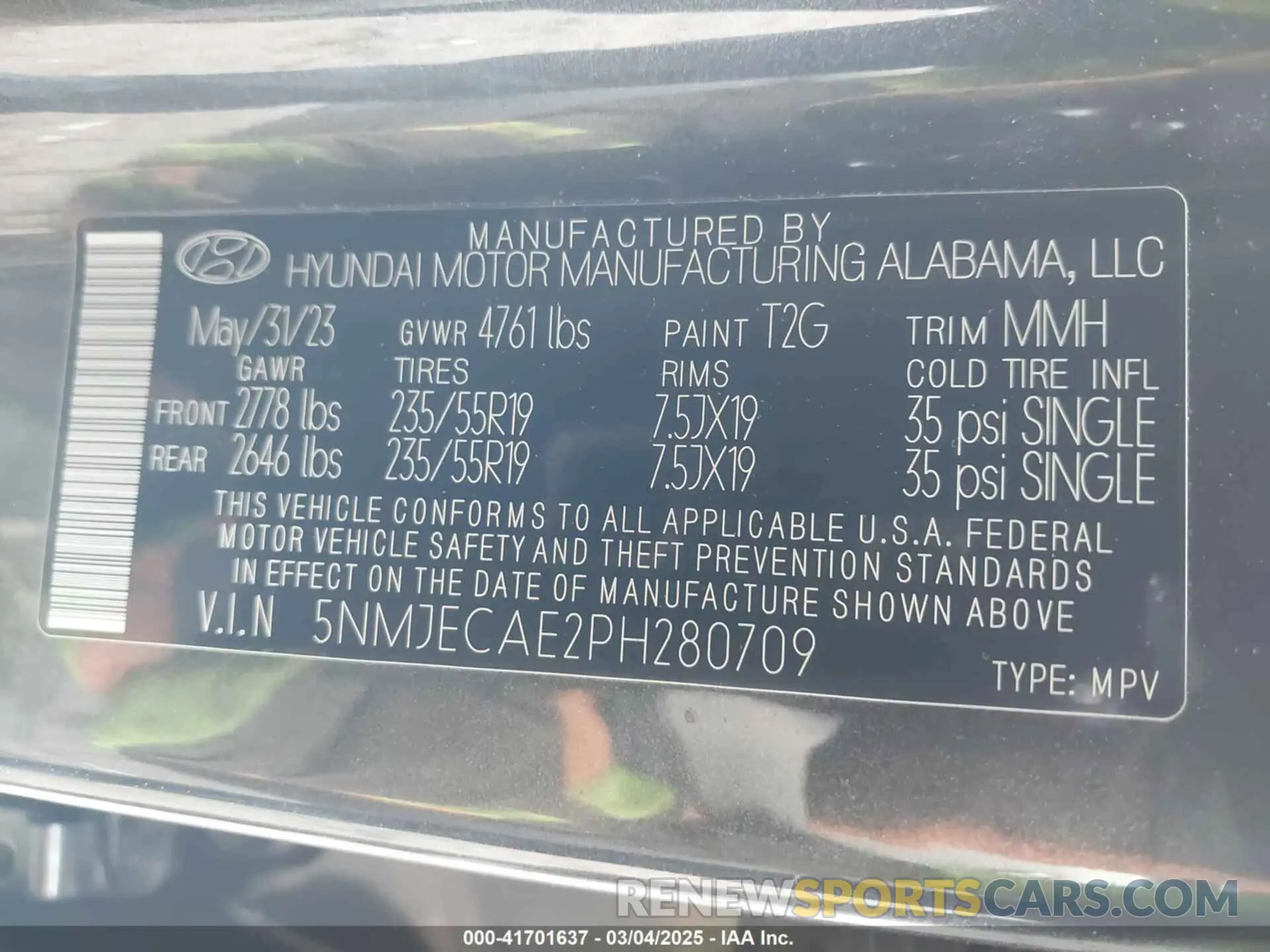 9 Photograph of a damaged car 5NMJECAE2PH280709 HYUNDAI TUCSON 2023