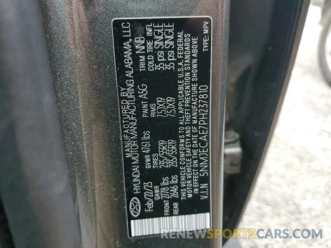 13 Photograph of a damaged car 5NMJECAE7PH237810 HYUNDAI TUCSON 2023