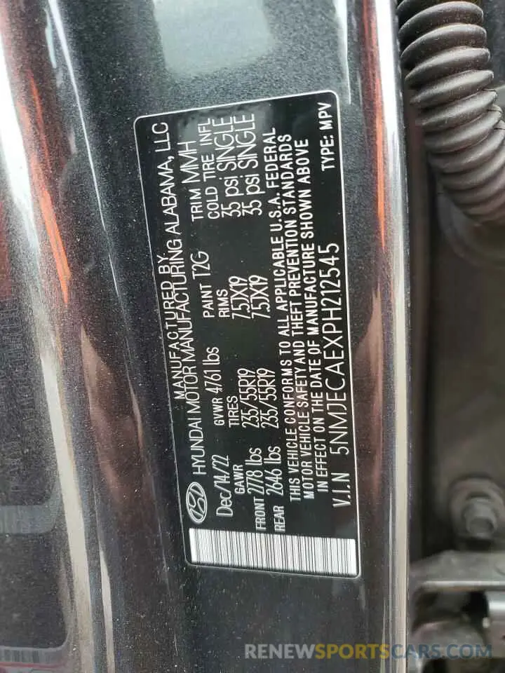 12 Photograph of a damaged car 5NMJECAEXPH212545 HYUNDAI TUCSON 2023