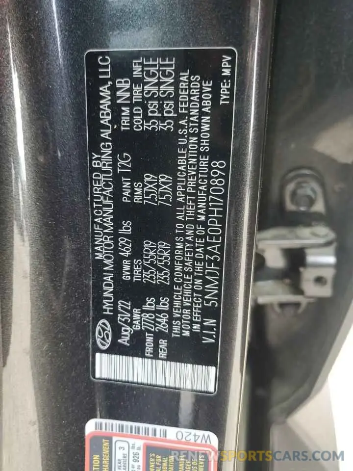 12 Photograph of a damaged car 5NMJF3AE0PH170898 HYUNDAI TUCSON 2023