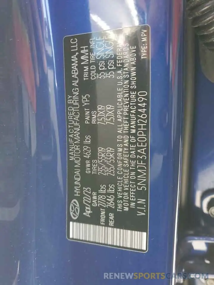 15 Photograph of a damaged car 5NMJF3AE0PH264490 HYUNDAI TUCSON 2023