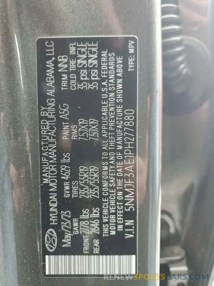 13 Photograph of a damaged car 5NMJF3AE1PH277880 HYUNDAI TUCSON 2023