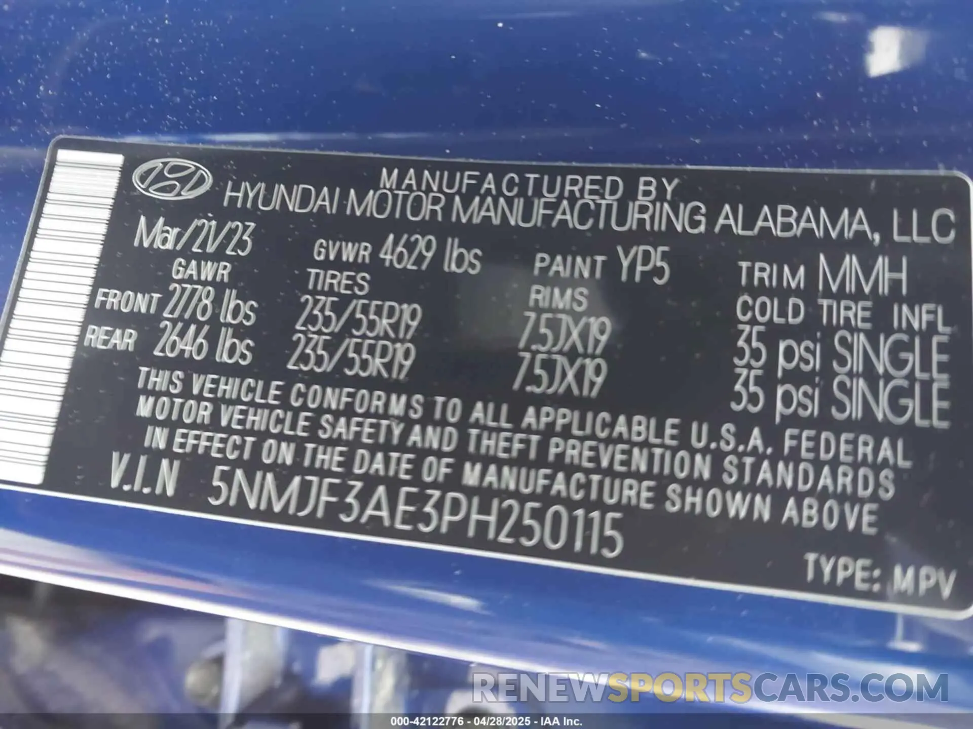 9 Photograph of a damaged car 5NMJF3AE3PH250115 HYUNDAI TUCSON 2023