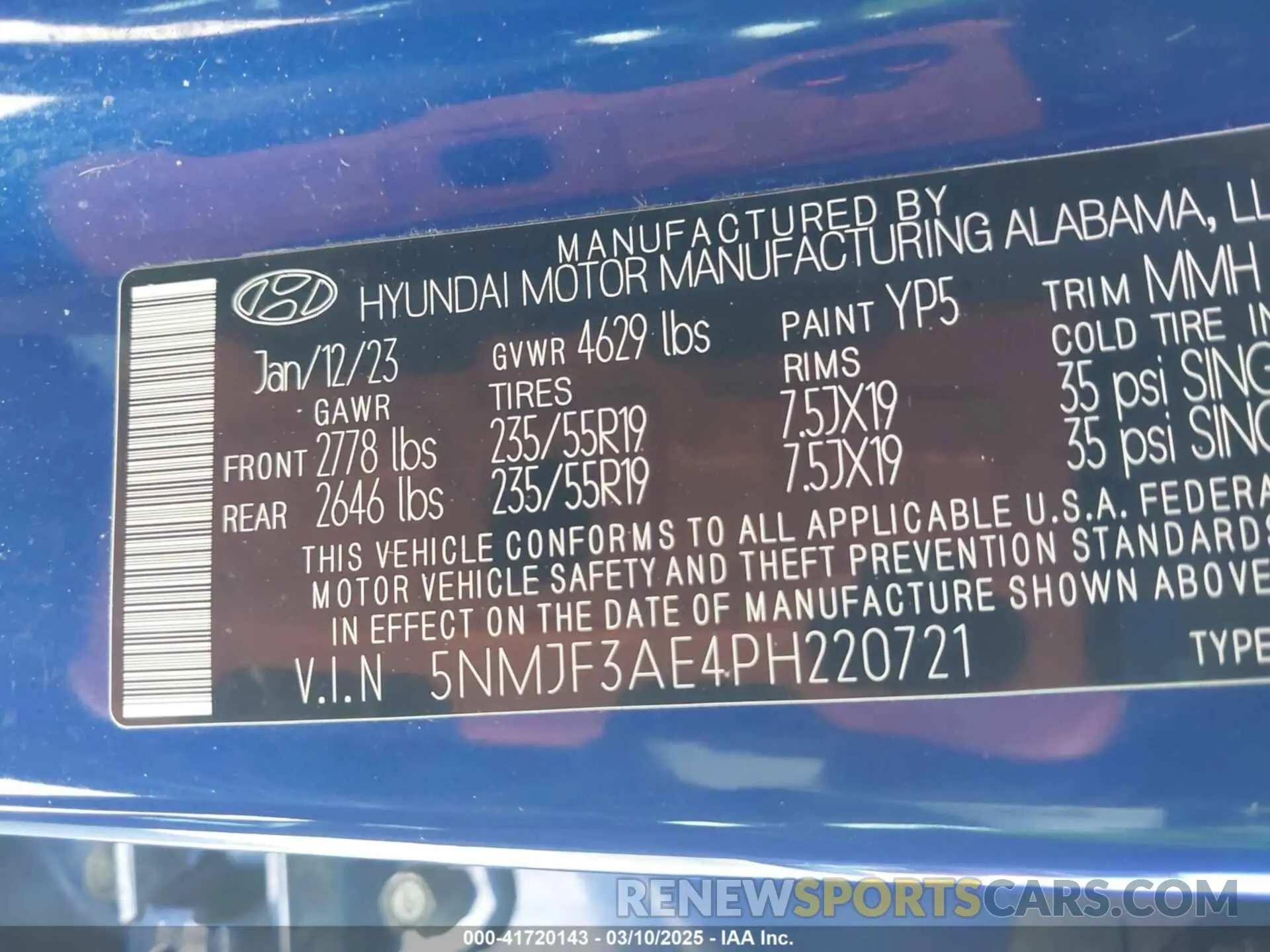 9 Photograph of a damaged car 5NMJF3AE4PH220721 HYUNDAI TUCSON 2023