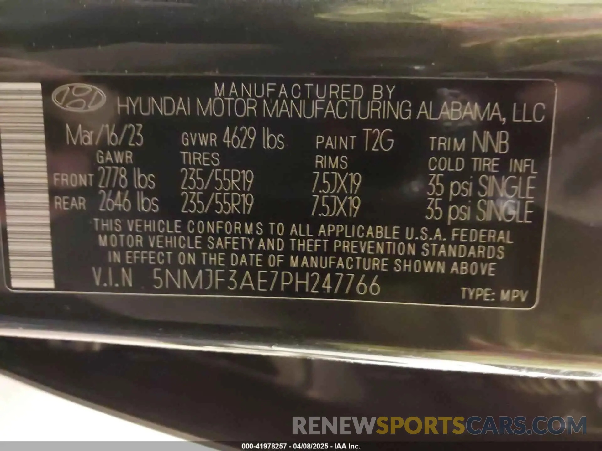 9 Photograph of a damaged car 5NMJF3AE7PH247766 HYUNDAI TUCSON 2023
