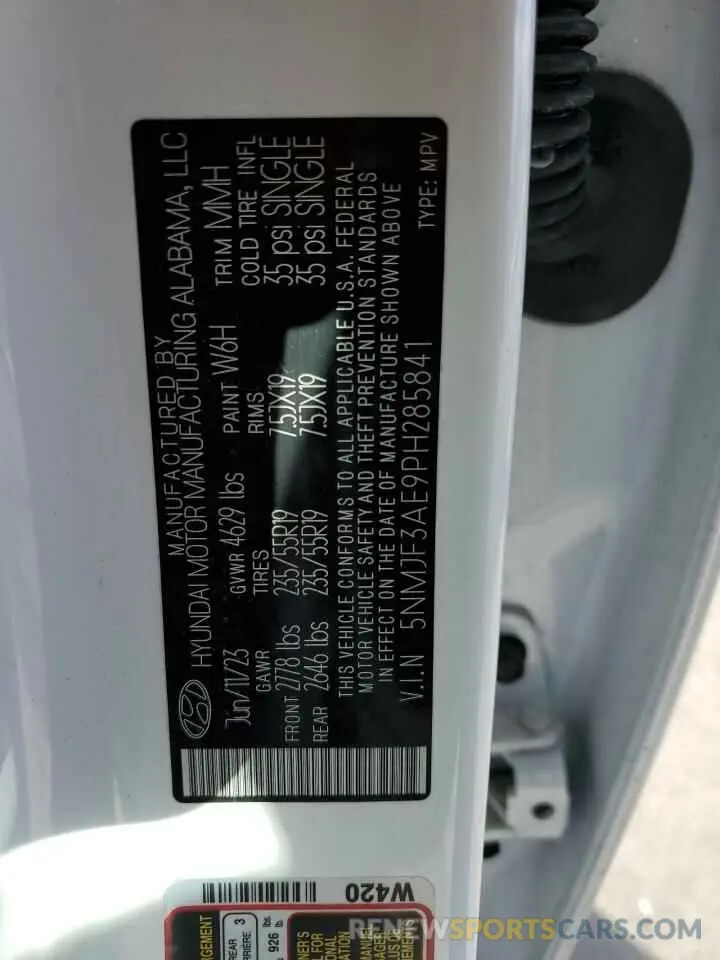 15 Photograph of a damaged car 5NMJF3AE9PH285841 HYUNDAI TUCSON 2023