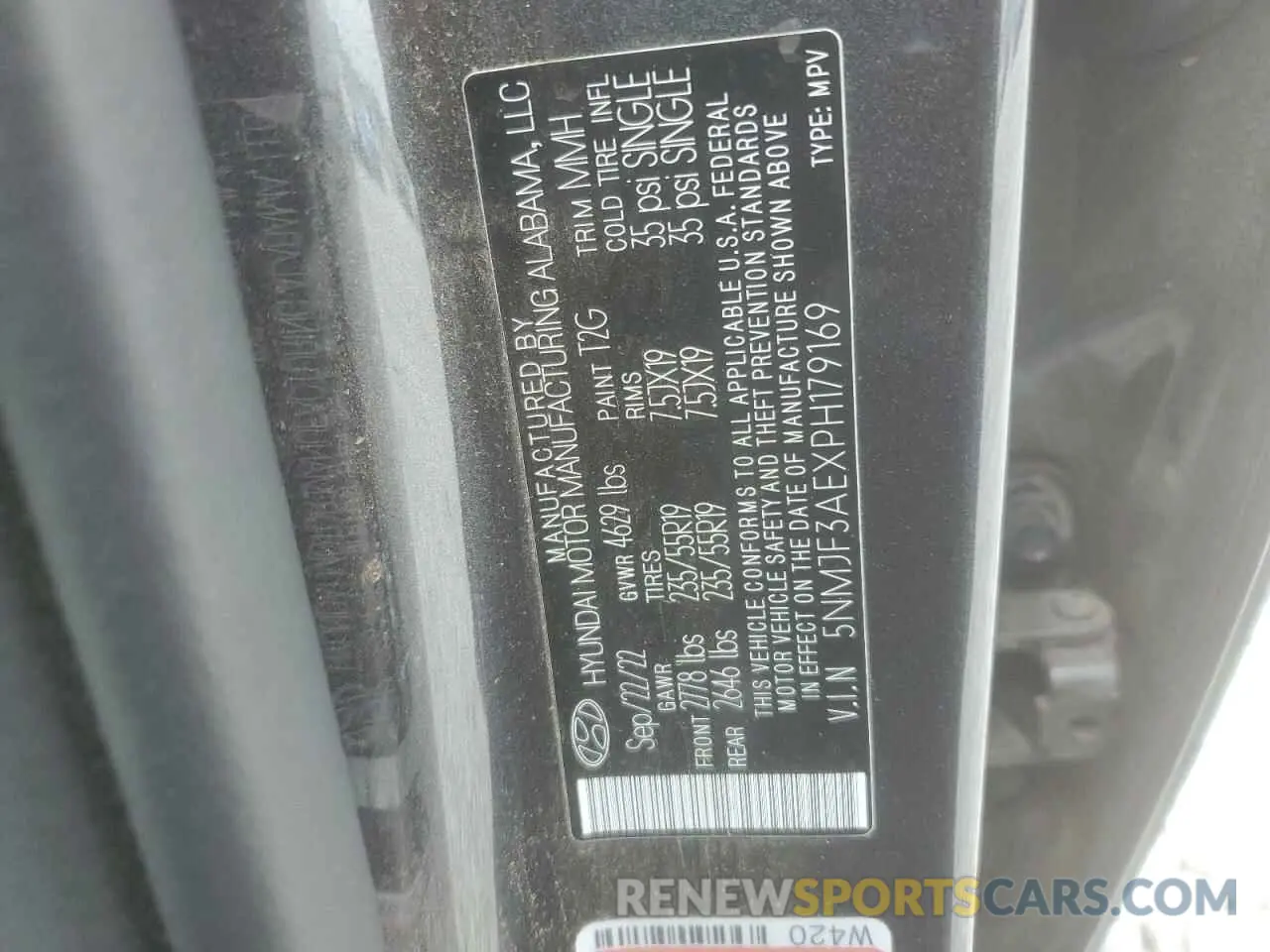 13 Photograph of a damaged car 5NMJF3AEXPH179169 HYUNDAI TUCSON 2023