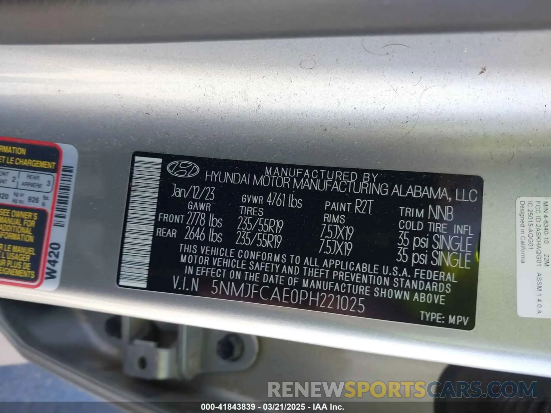 9 Photograph of a damaged car 5NMJFCAE0PH221025 HYUNDAI TUCSON 2023