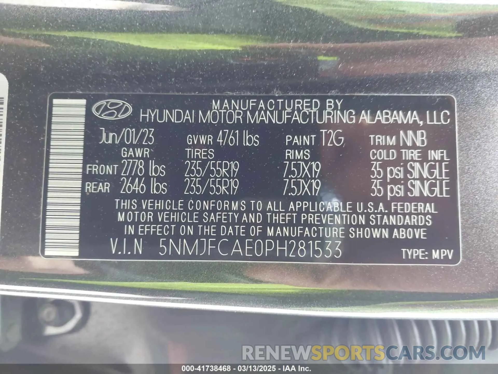 9 Photograph of a damaged car 5NMJFCAE0PH281533 HYUNDAI TUCSON 2023