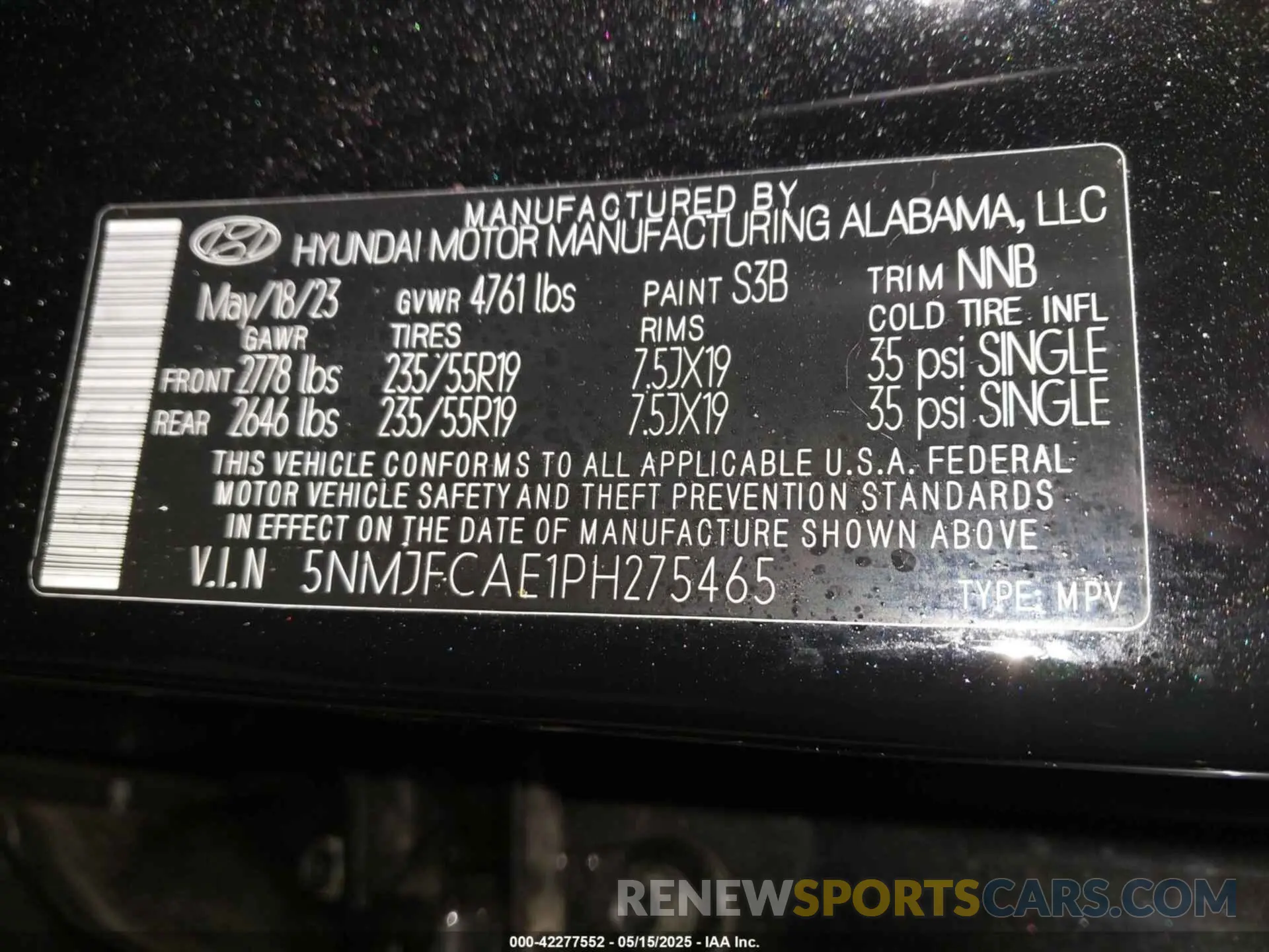 9 Photograph of a damaged car 5NMJFCAE1PH275465 HYUNDAI TUCSON 2023