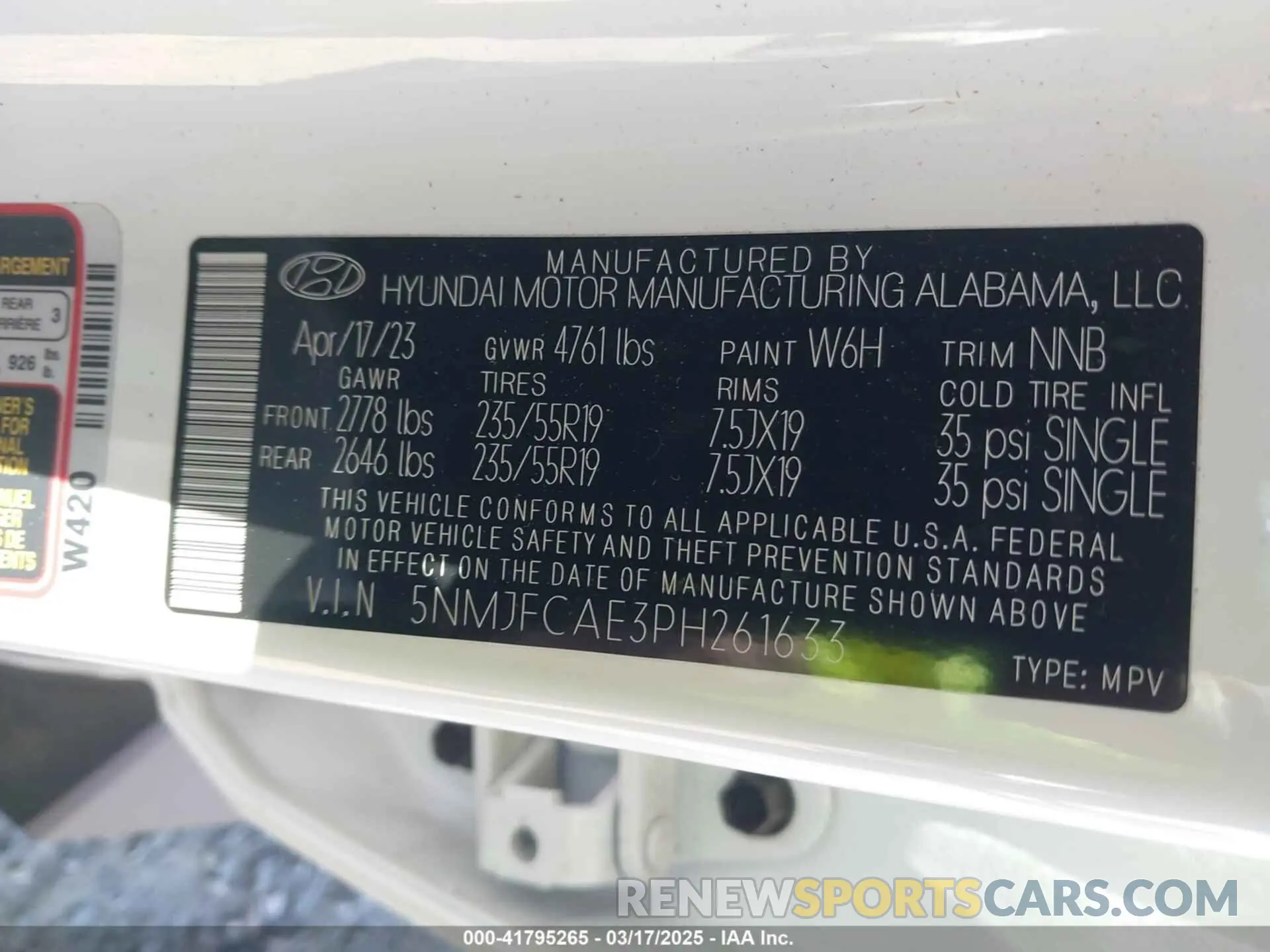 9 Photograph of a damaged car 5NMJFCAE3PH261633 HYUNDAI TUCSON 2023