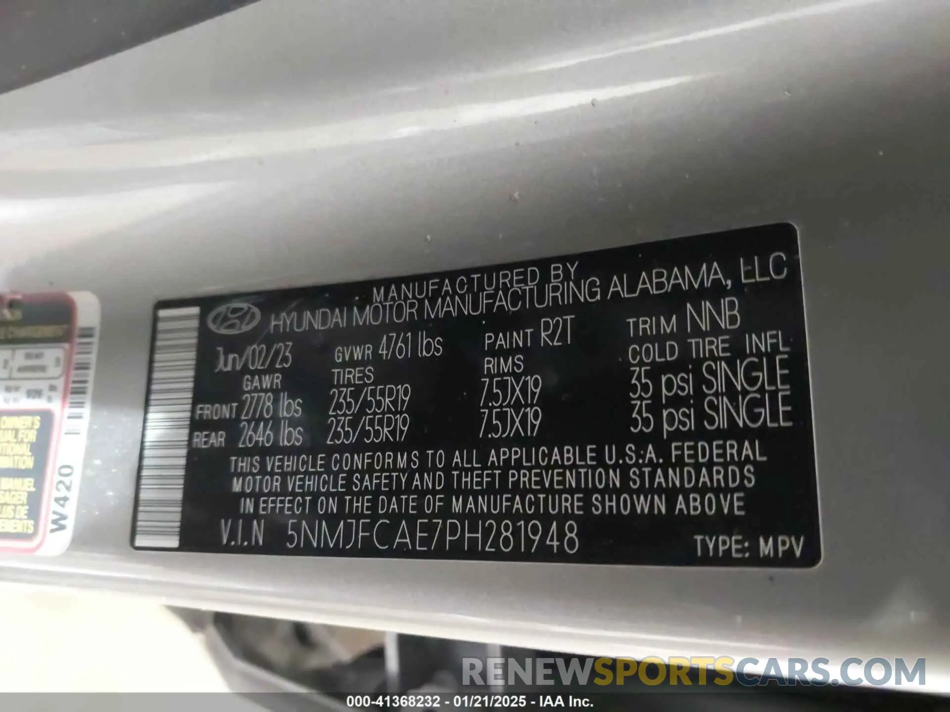 9 Photograph of a damaged car 5NMJFCAE7PH281948 HYUNDAI TUCSON 2023
