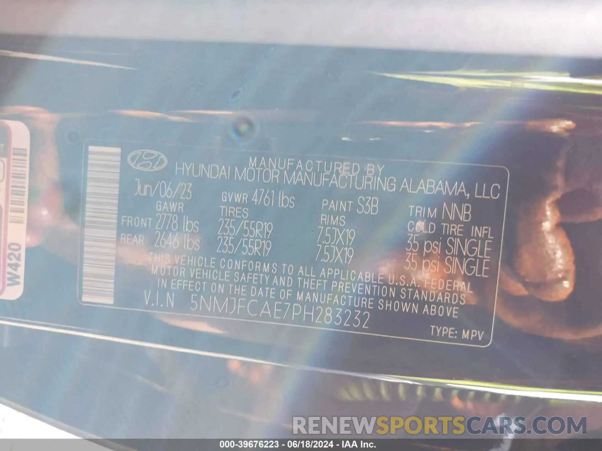 9 Photograph of a damaged car 5NMJFCAE7PH283232 HYUNDAI TUCSON 2023
