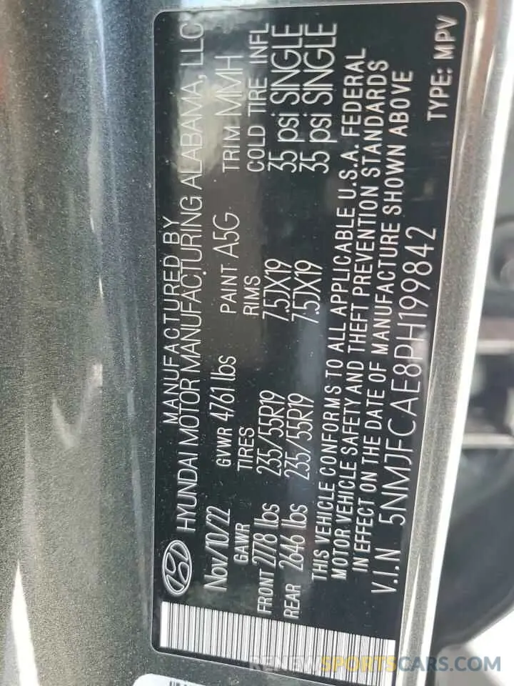 14 Photograph of a damaged car 5NMJFCAE8PH199842 HYUNDAI TUCSON 2023