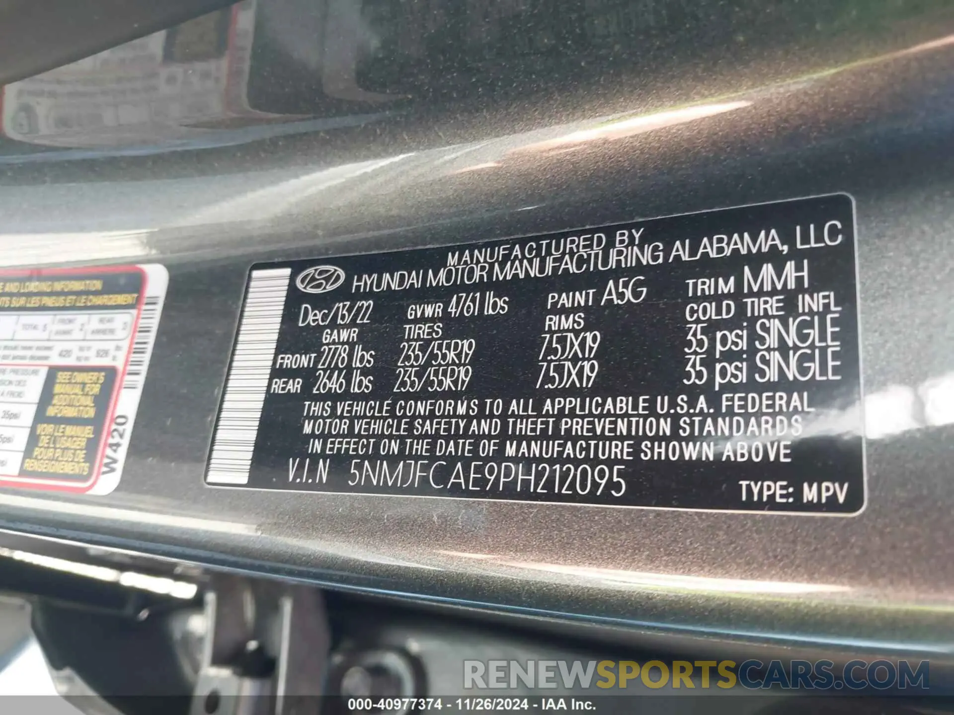 9 Photograph of a damaged car 5NMJFCAE9PH212095 HYUNDAI TUCSON 2023