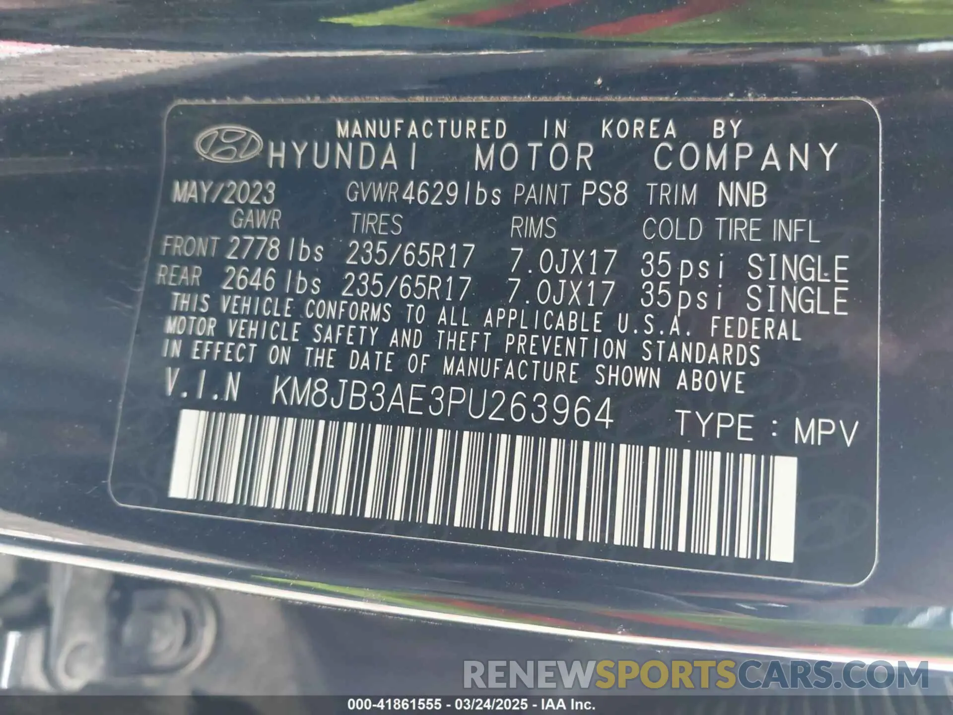 9 Photograph of a damaged car KM8JB3AE3PU263964 HYUNDAI TUCSON 2023