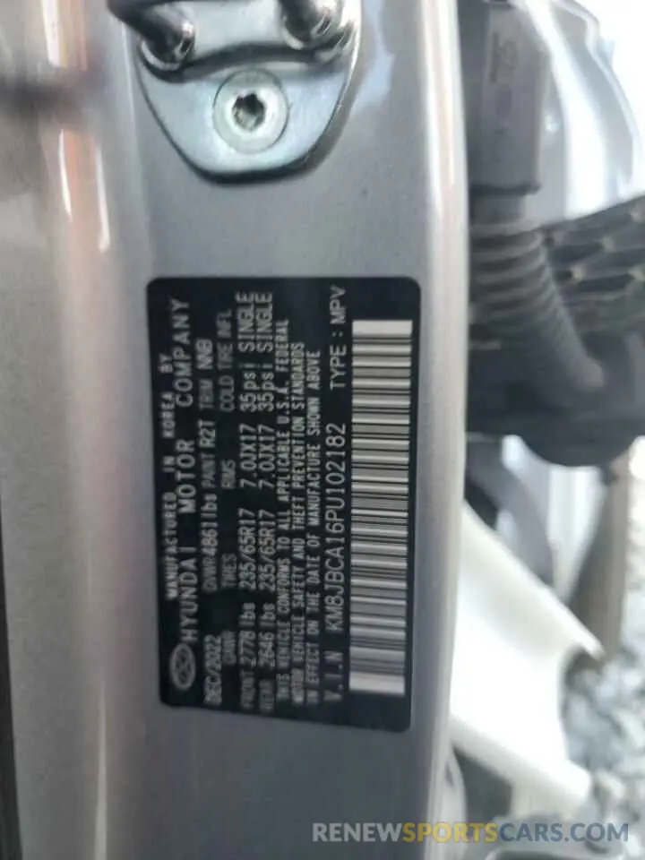 13 Photograph of a damaged car KM8JBCA16PU102182 HYUNDAI TUCSON 2023