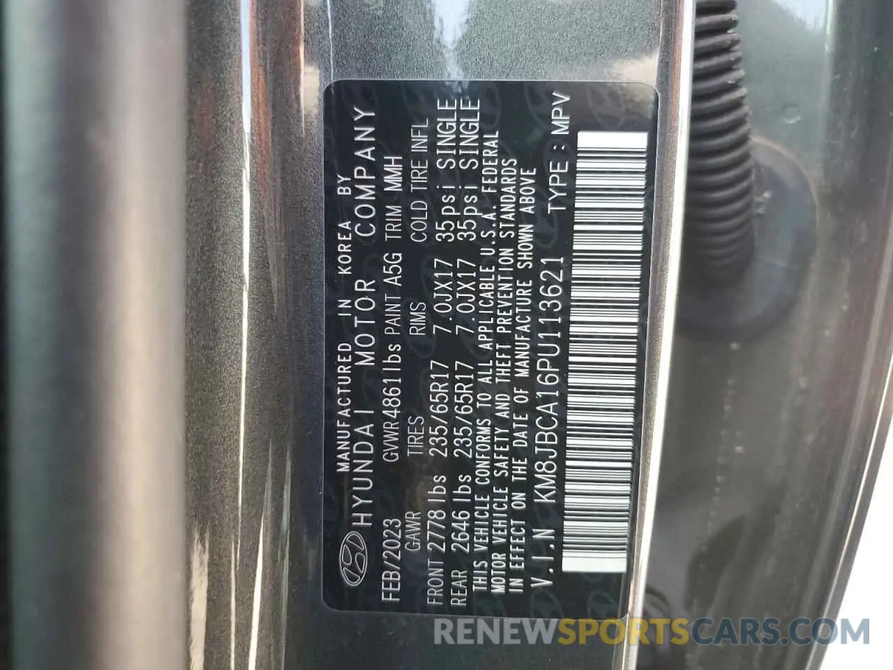 14 Photograph of a damaged car KM8JBCA16PU113621 HYUNDAI TUCSON 2023
