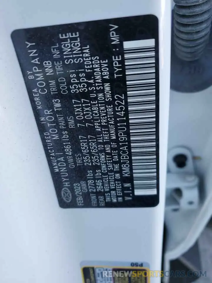 14 Photograph of a damaged car KM8JBCA19PU114522 HYUNDAI TUCSON 2023