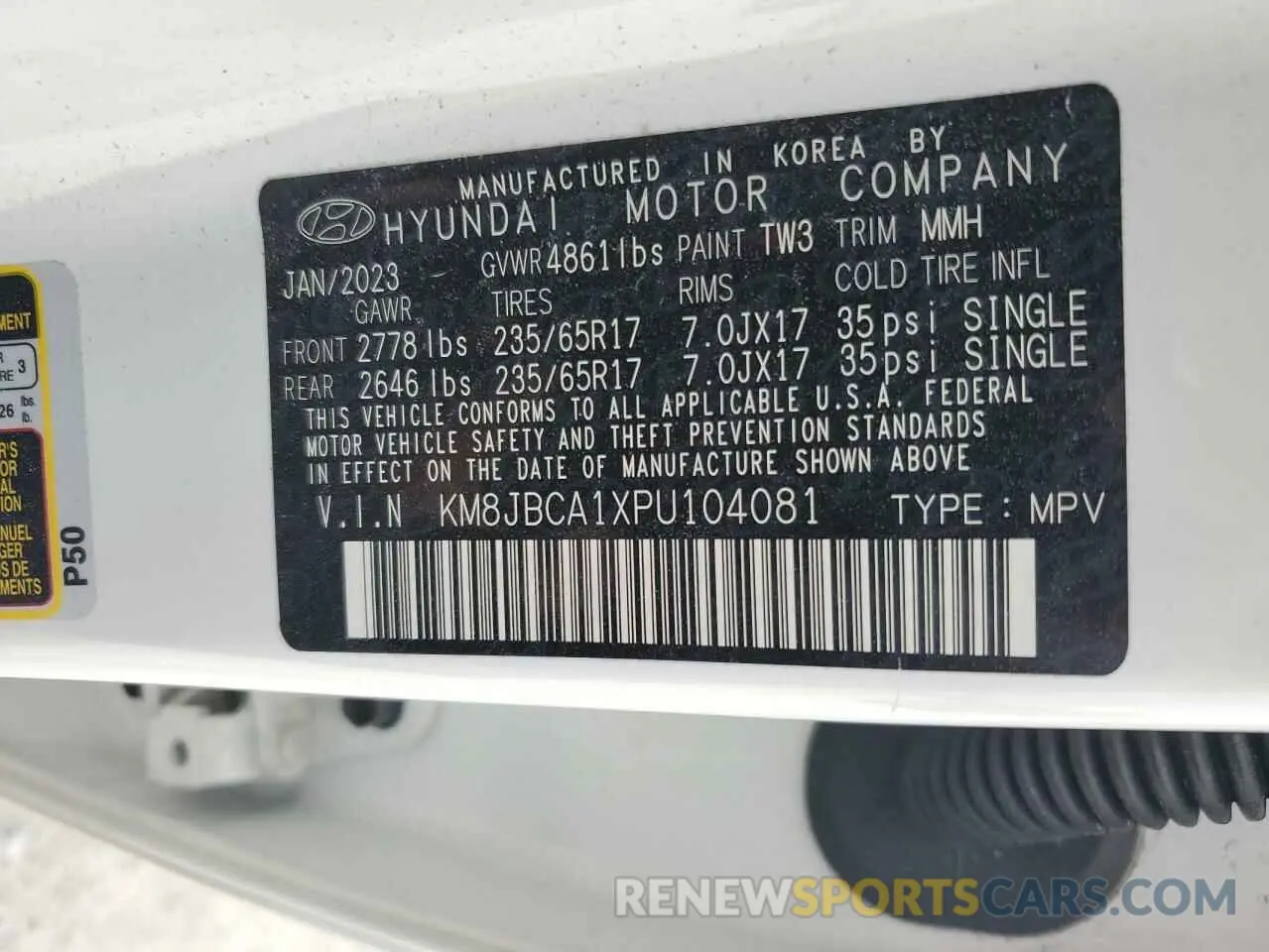 14 Photograph of a damaged car KM8JBCA1XPU104081 HYUNDAI TUCSON 2023