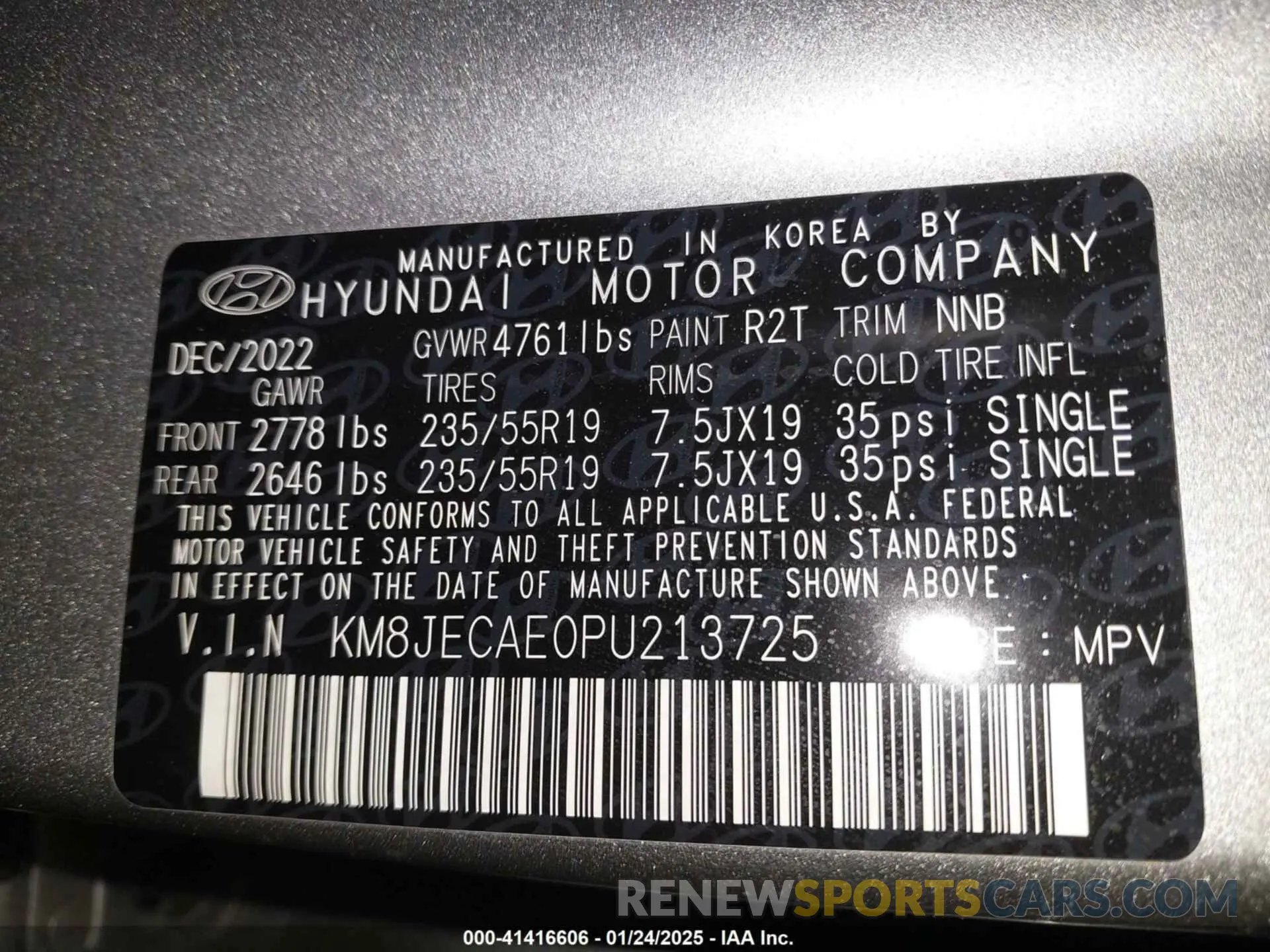 9 Photograph of a damaged car KM8JECAE0PU213725 HYUNDAI TUCSON 2023