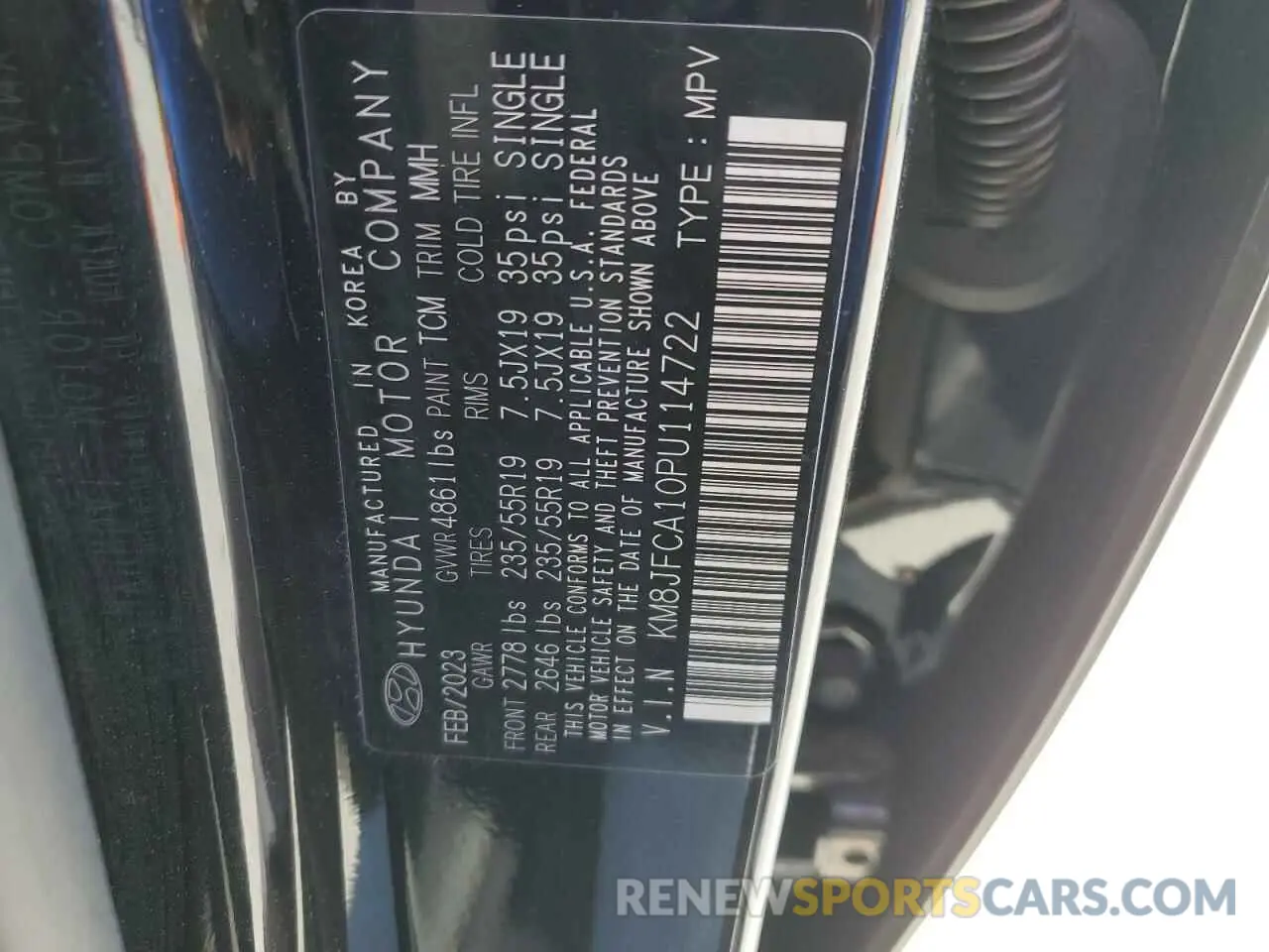 13 Photograph of a damaged car KM8JFCA10PU114722 HYUNDAI TUCSON 2023