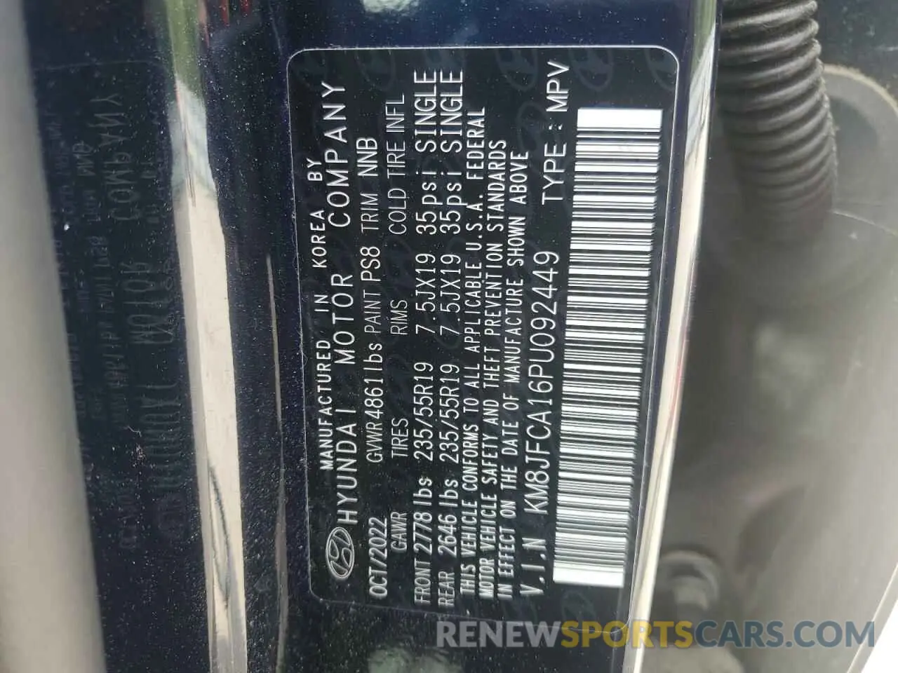 13 Photograph of a damaged car KM8JFCA16PU092449 HYUNDAI TUCSON 2023