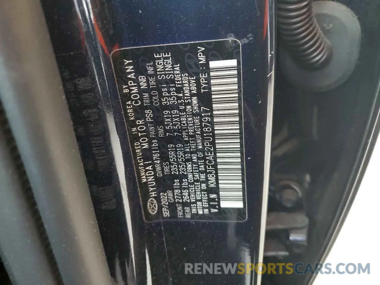 13 Photograph of a damaged car KM8JFCAE2PU187917 HYUNDAI TUCSON 2023