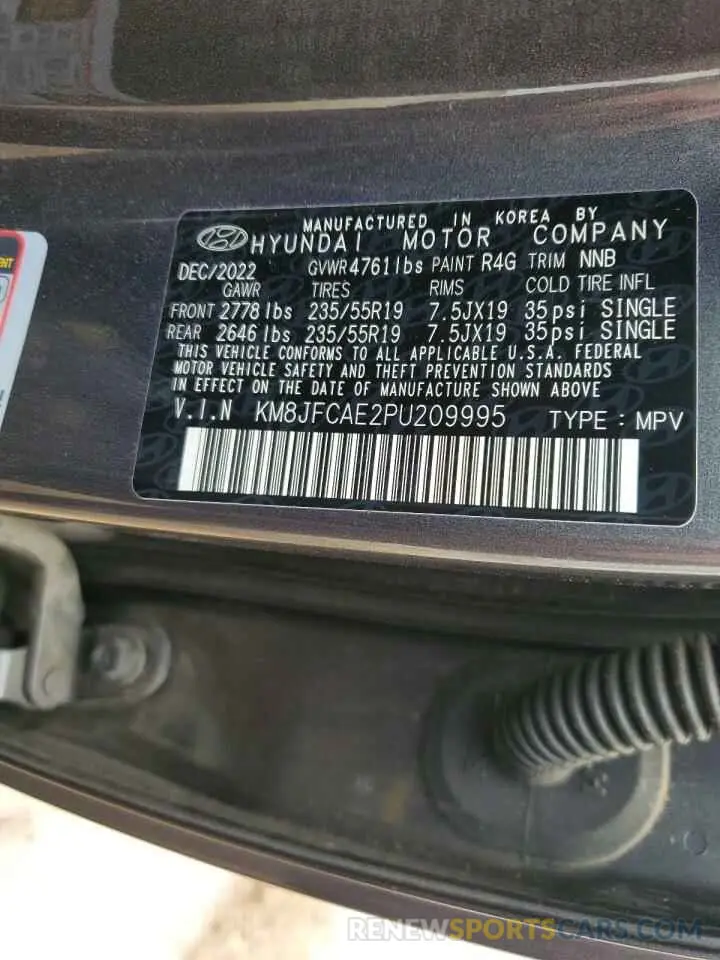 14 Photograph of a damaged car KM8JFCAE2PU209995 HYUNDAI TUCSON 2023