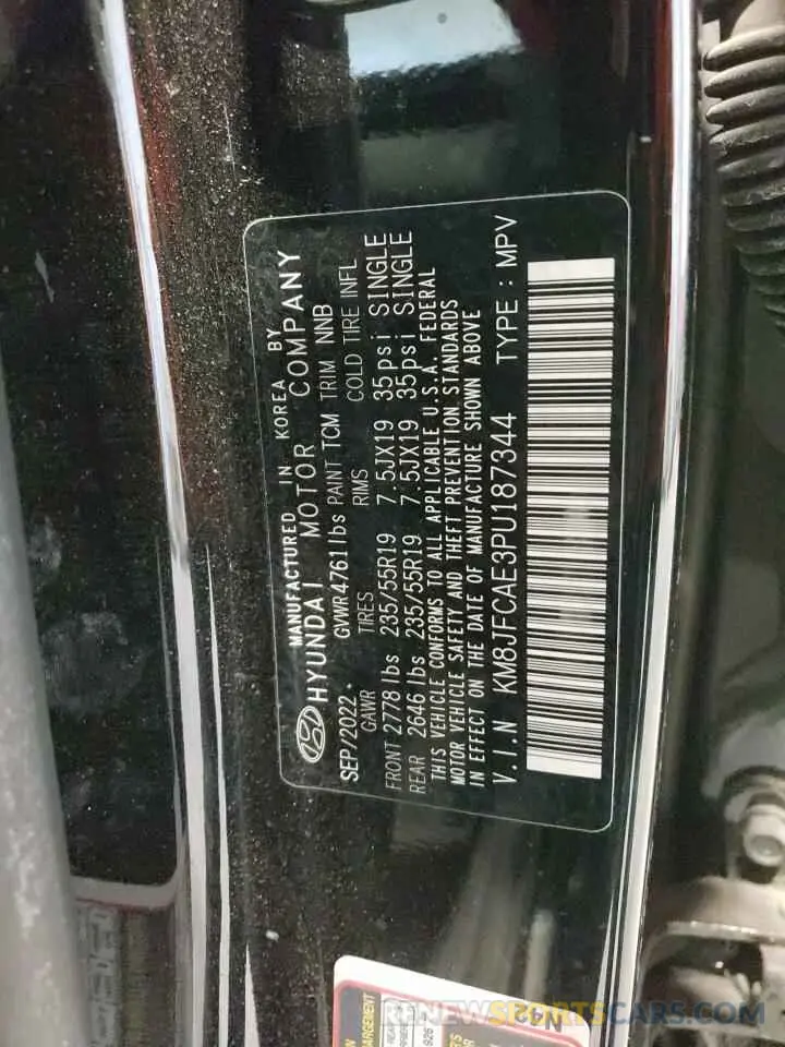 13 Photograph of a damaged car KM8JFCAE3PU187344 HYUNDAI TUCSON 2023